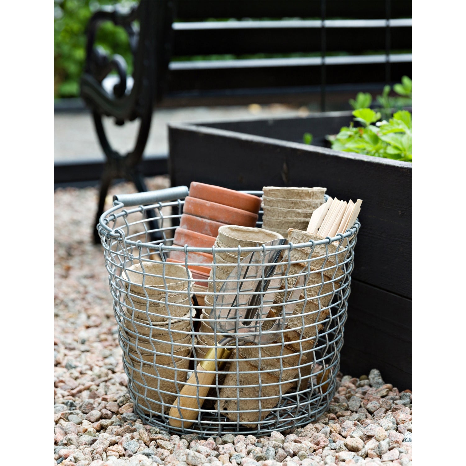 Korbo woven metal storage bucket 24cm (British brand)