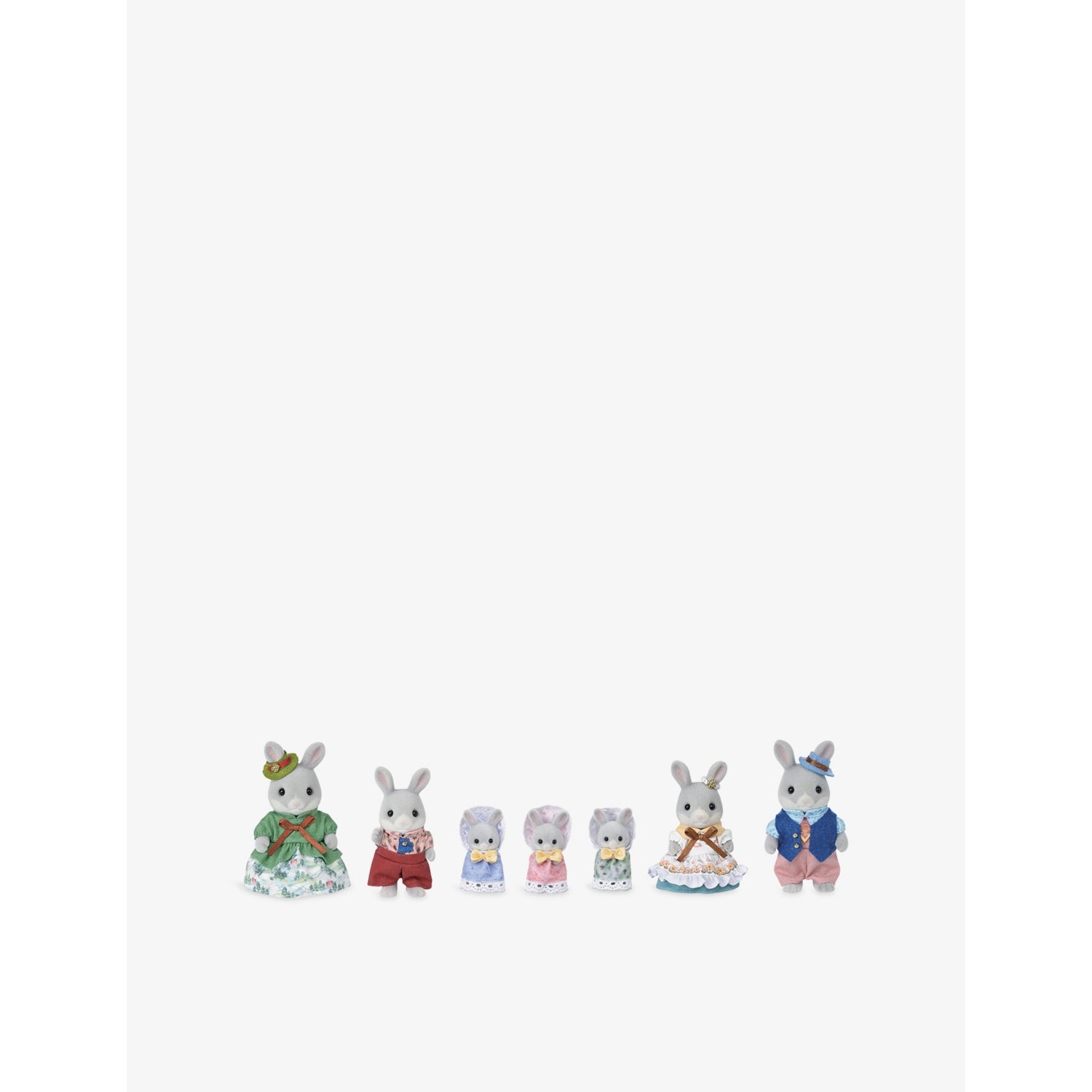 Sylvanian Families Cottontail rabbits family playset seven figures - British product