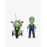 Luigi motorbike playset, action figure and pull-back racer, imported from the UK