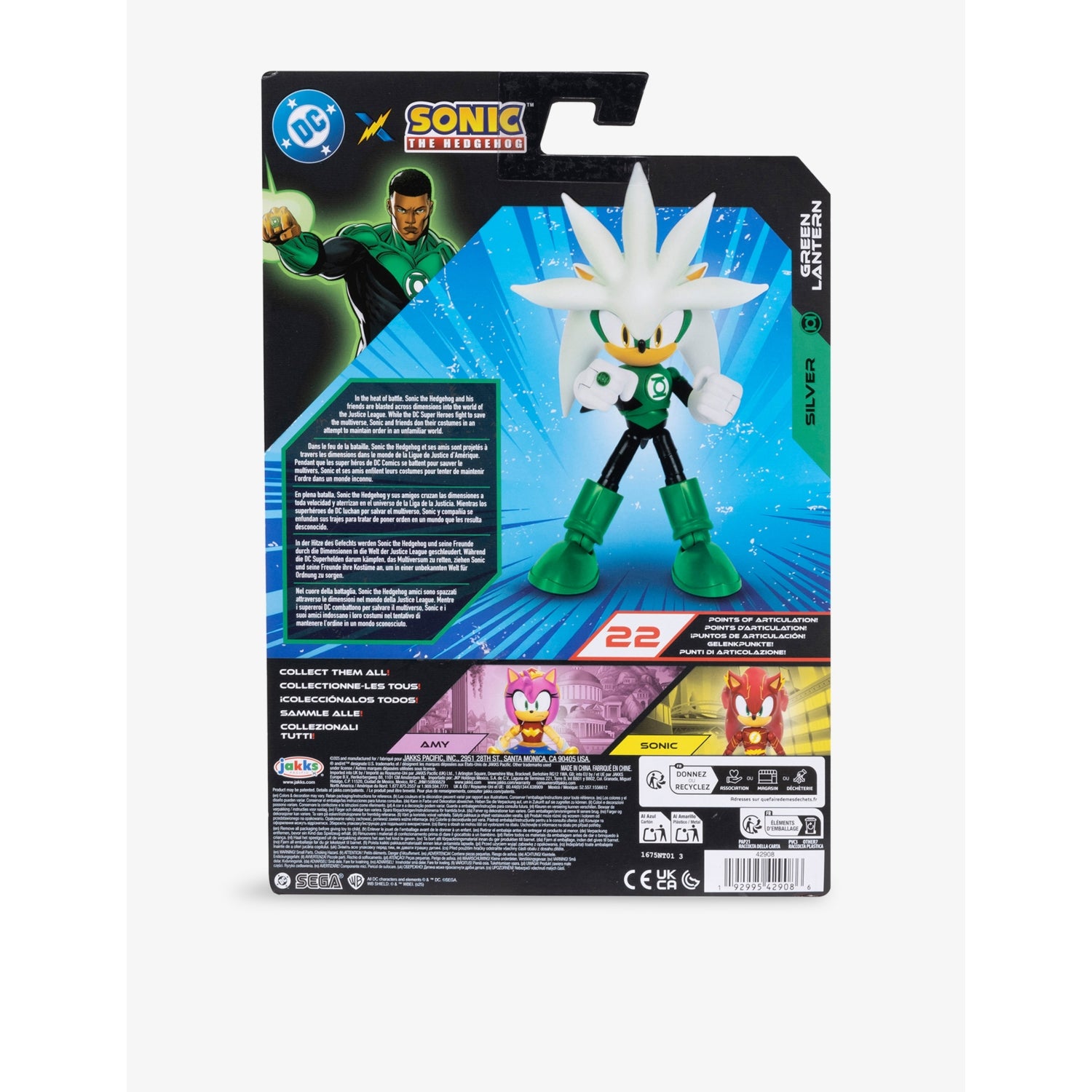 DC x Sonic plush Silver as Green Lantern 12cm, UK version