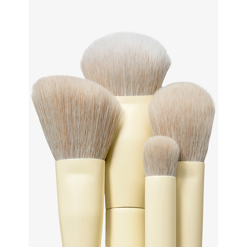 Morphe Buttery Blends four-piece face brush set in butter yellow - British product