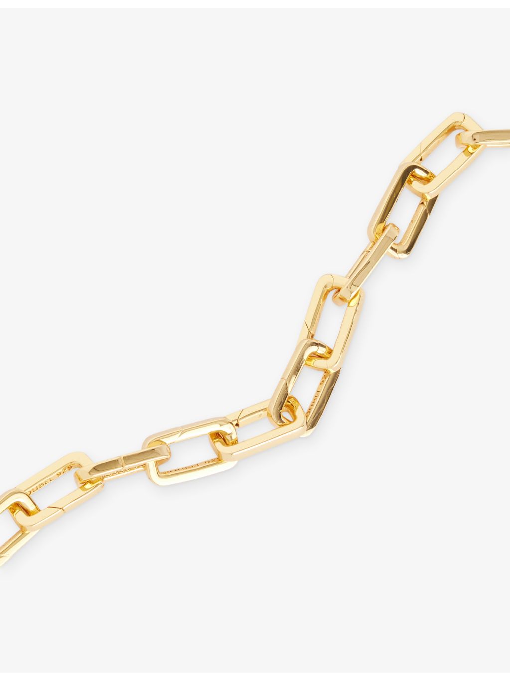 Poubel engraved-link 14ct yellow gold vermeil bracelet 21cm (British brand)