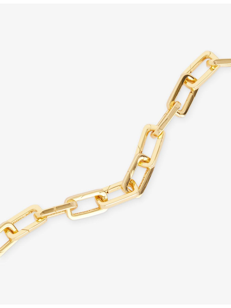Poubel engraved-link 14ct yellow gold vermeil bracelet 21cm (British brand)