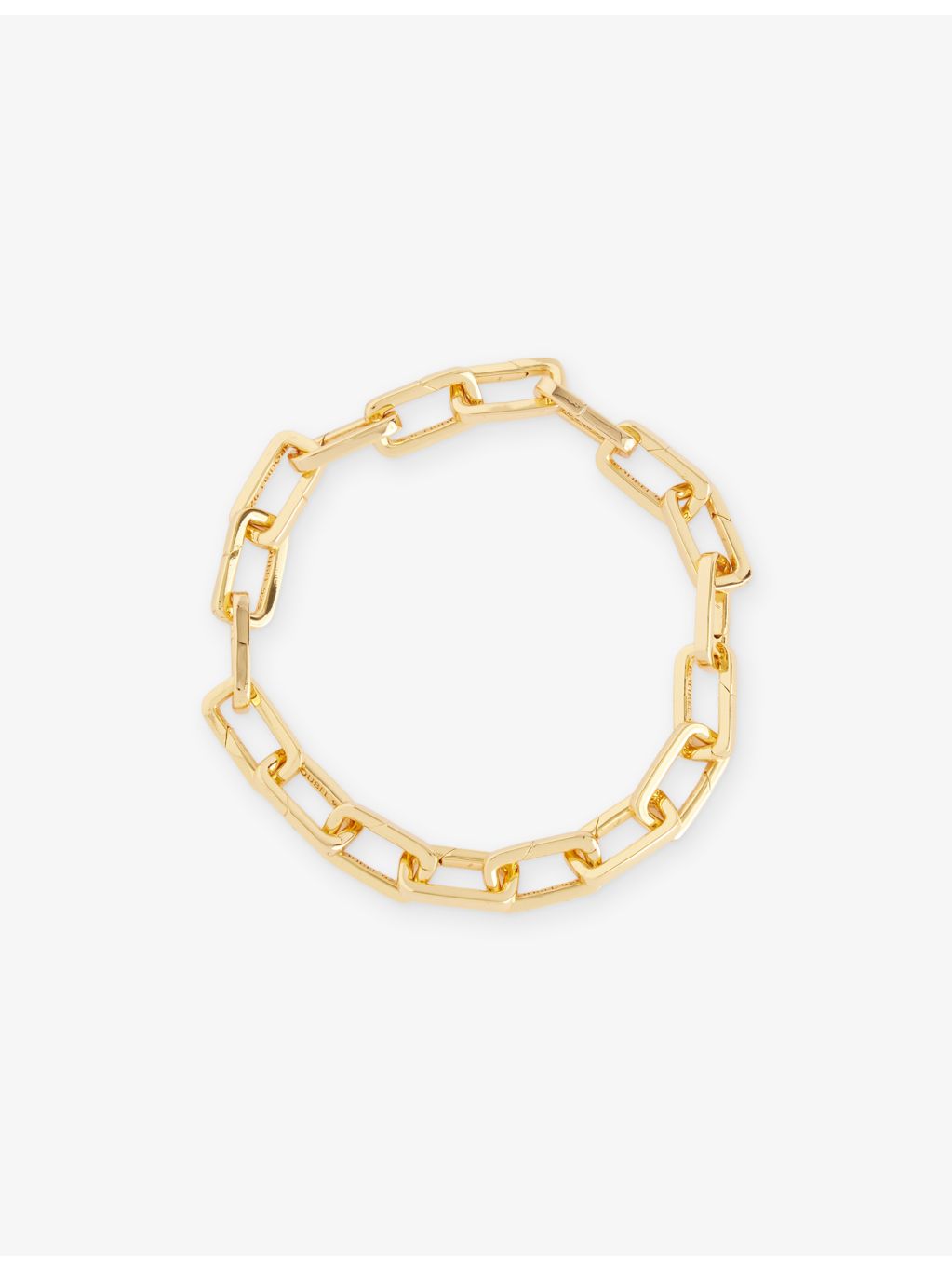 Poubel engraved-link 14ct yellow gold vermeil bracelet 21cm (British brand)