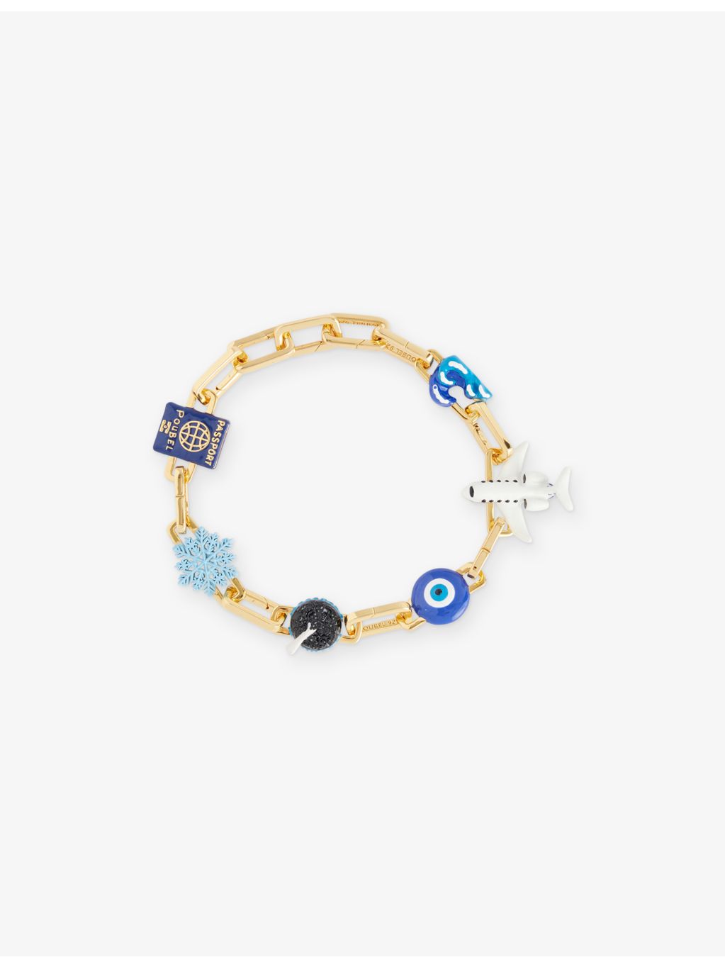 Poubel Globetrotter gold vermeil bracelet 23cm (British brand)