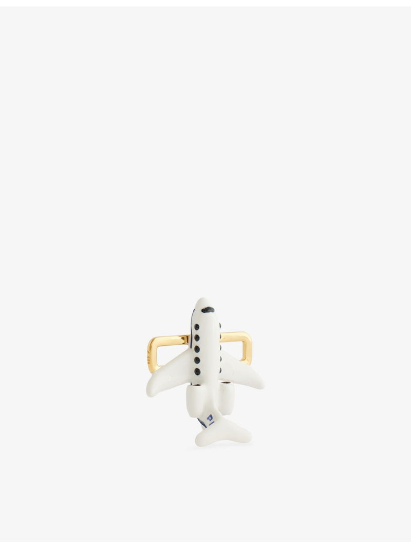 Poubel sterling silver enamelled aeroplane jet charm, imported from the UK