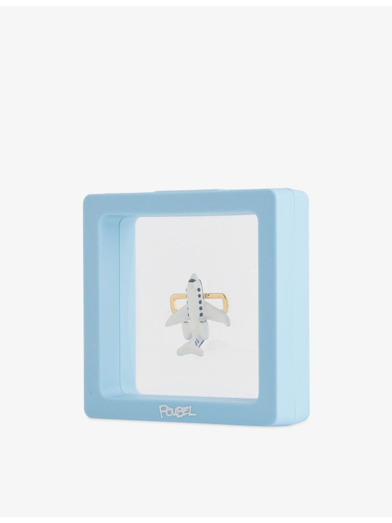 Poubel sterling silver enamelled aeroplane jet charm, imported from the UK