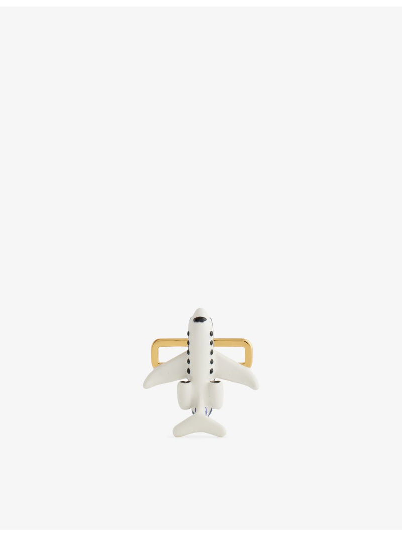 Poubel sterling silver enamelled aeroplane jet charm, imported from the UK