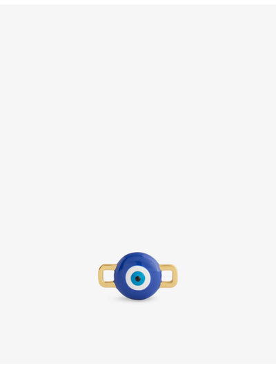 selfridges Poubel Evil Eye Sterling-Silver Enamelled Charm- Buy online at McGrocer