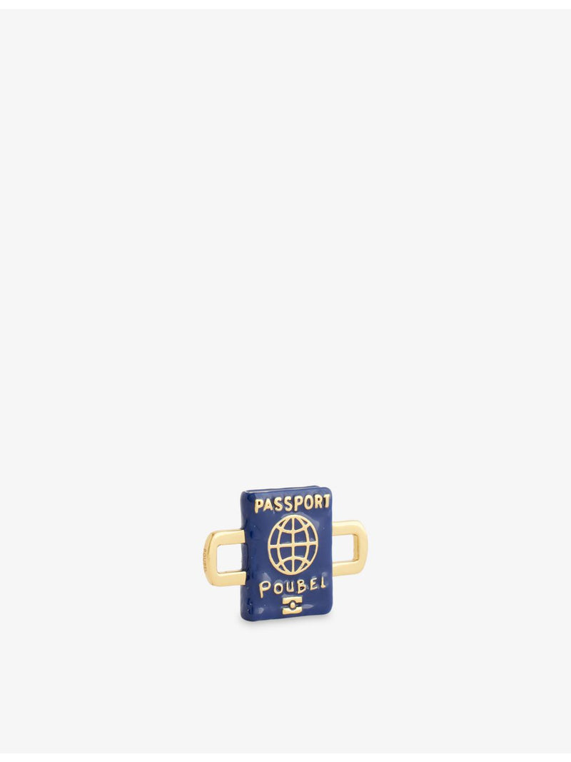 Poubel gold-plated passport charm with enamel - British product