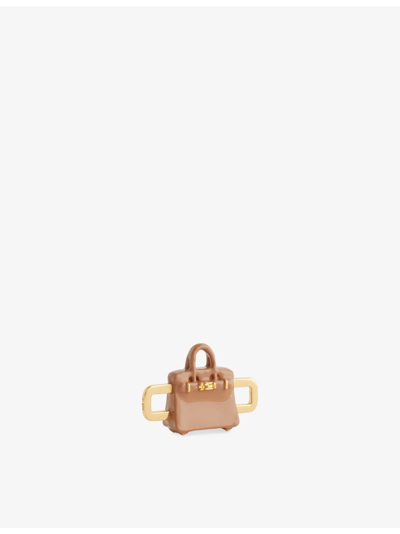 Poubel handbag charm in 14ct gold-plated sterling silver with enamel (British brand)