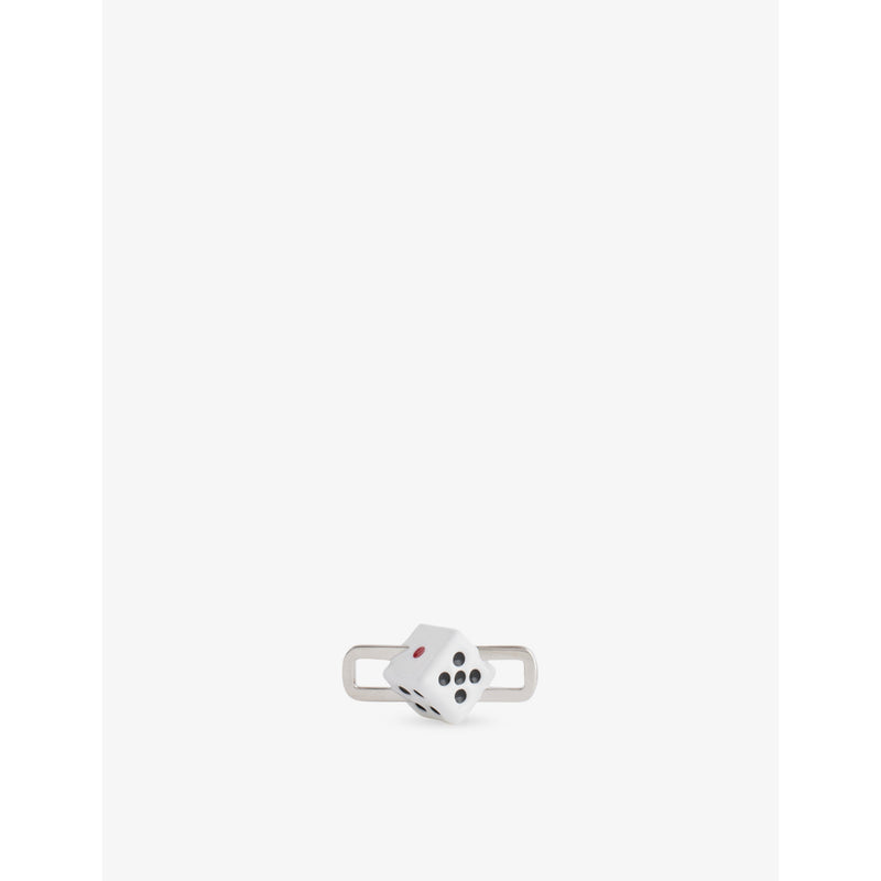 Poubel Dice Sterling-Silver Enamelled Charm, imported from the UK