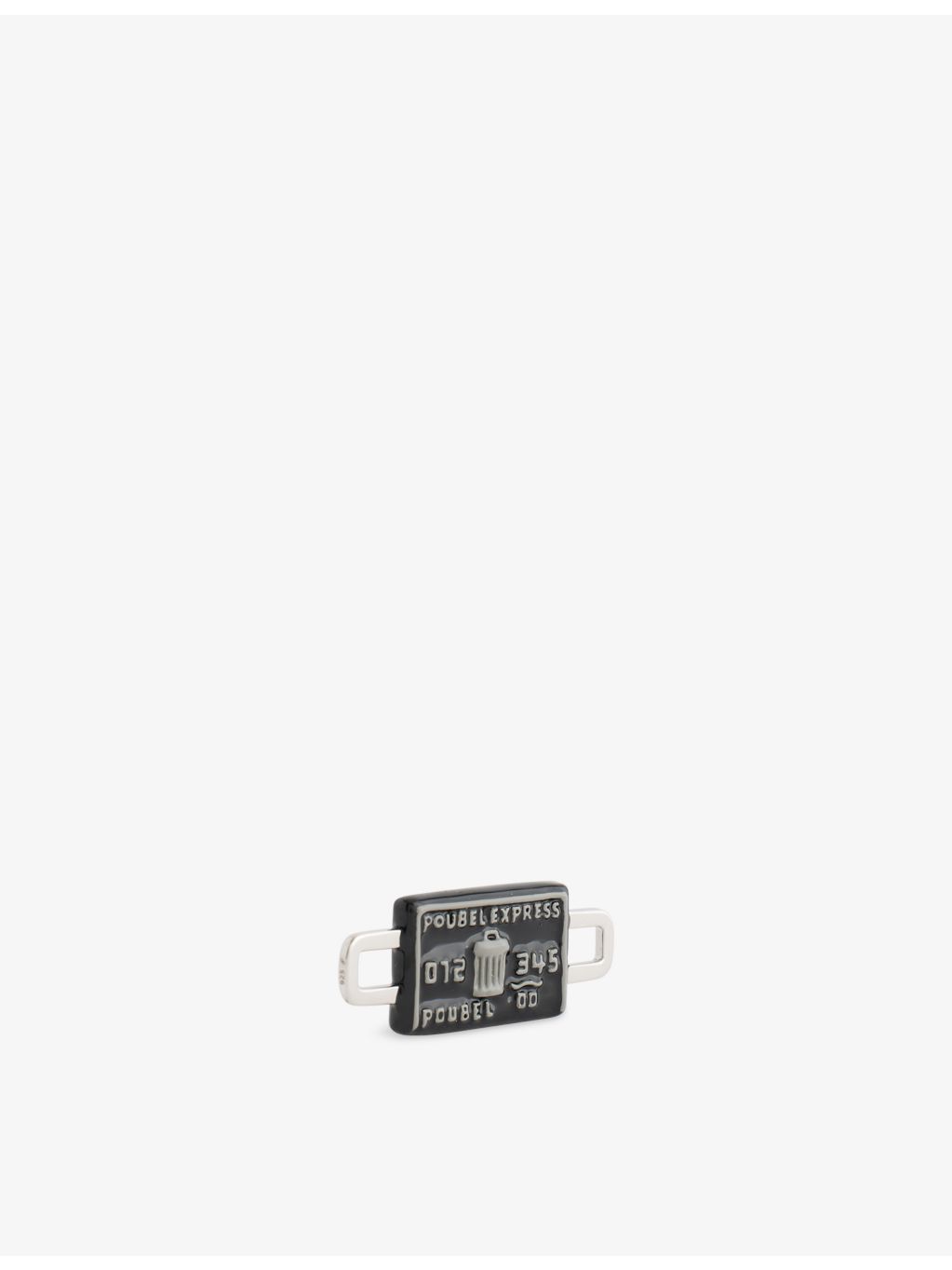 Poubel credit card charm in sterling silver and enamel (British brand)
