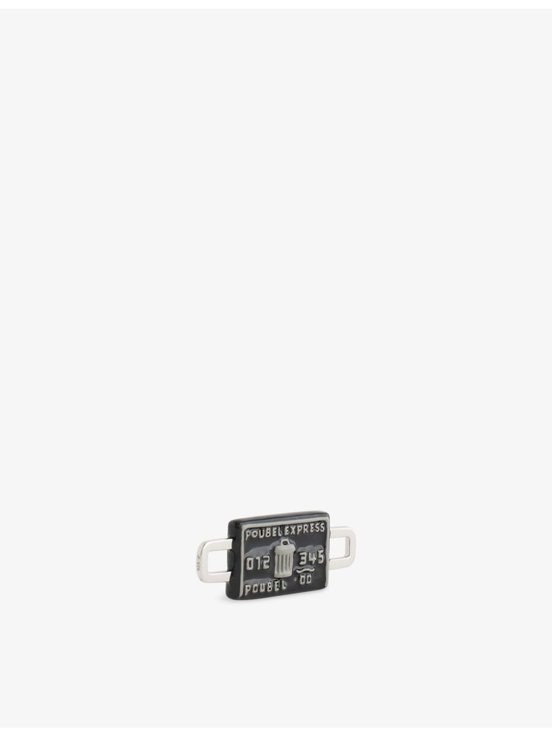 Poubel credit card charm in sterling silver and enamel (British brand)