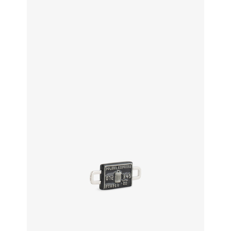 Poubel credit card charm in sterling silver and enamel (British brand)