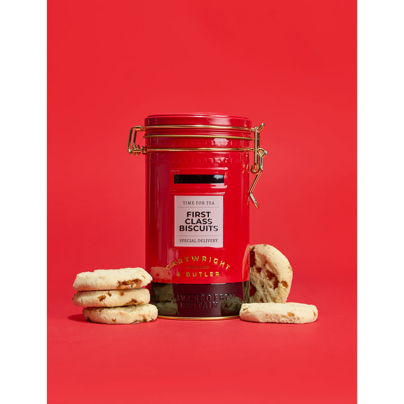 Cartwright & Butler salted caramel biscuits 200g postbox tin, UK version