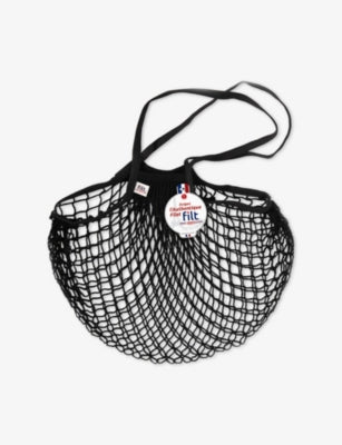 Cotton net shopping bag with expandable design - British product