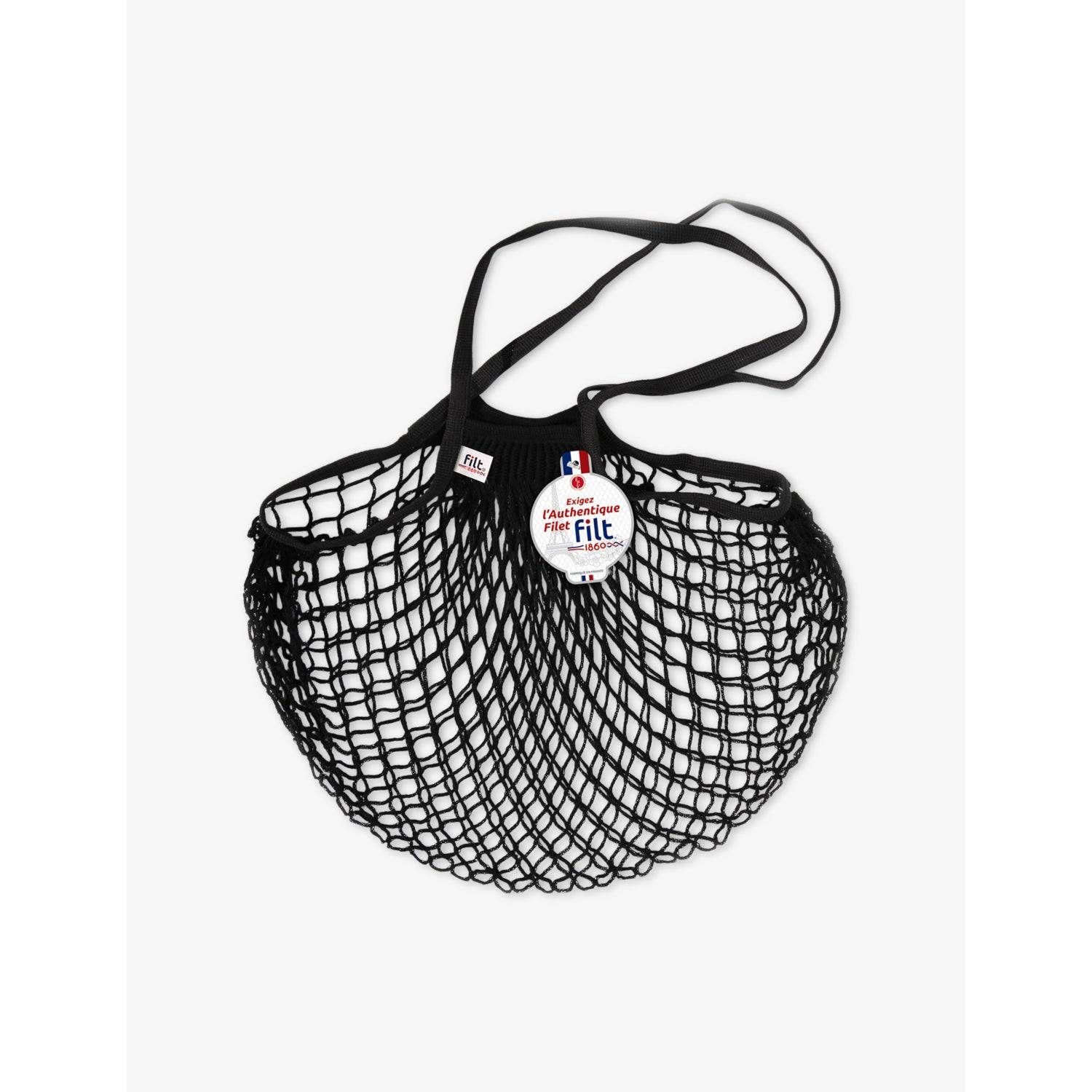 Cotton net shopping bag with expandable design - British product