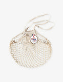 Cotton net shopping bag with expandable design - British product