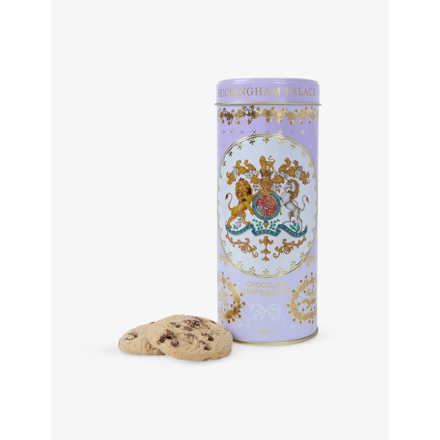 GEO Lilac chocolate chip shortbread 250g tin (British brand)