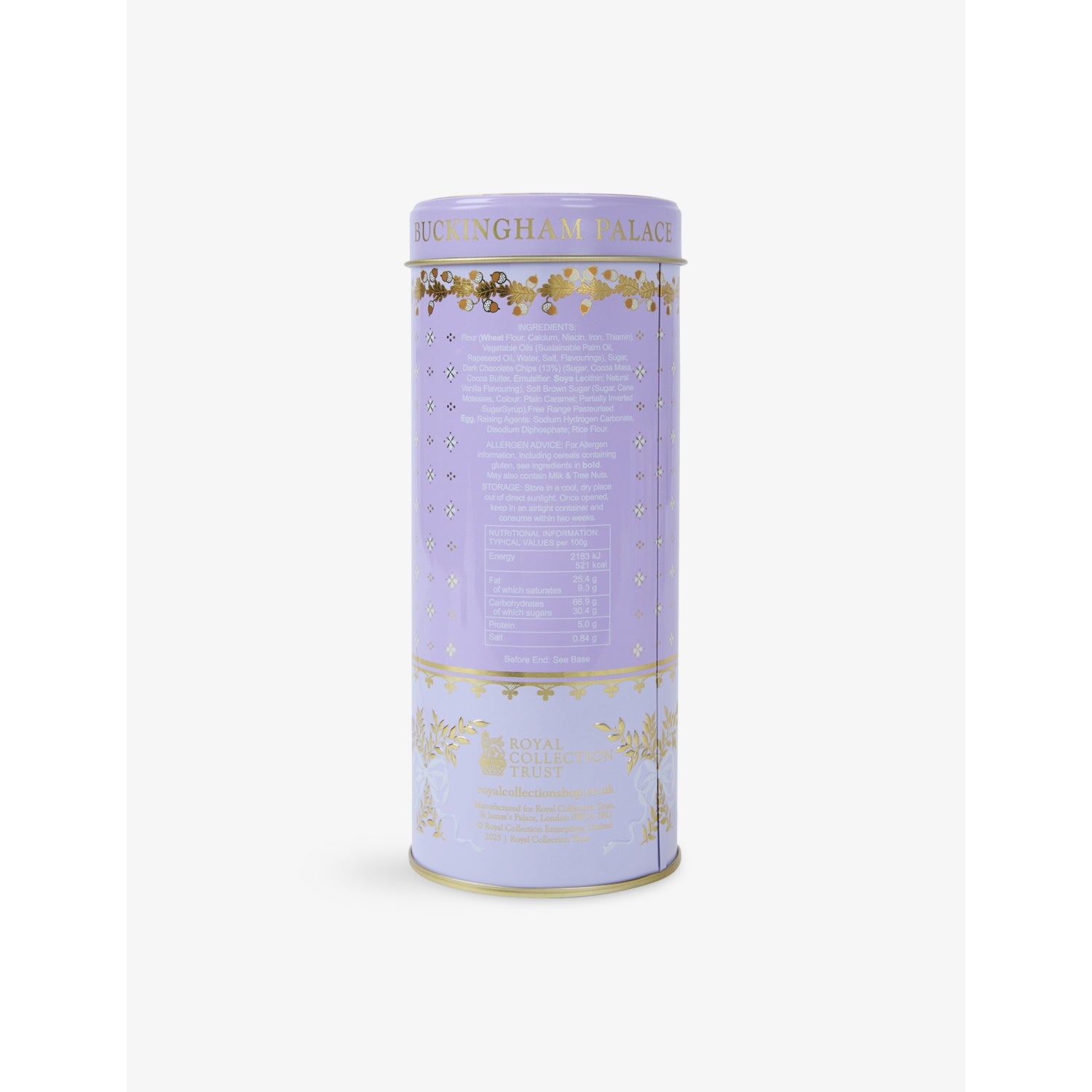 GEO Lilac chocolate chip shortbread 250g tin (British brand)