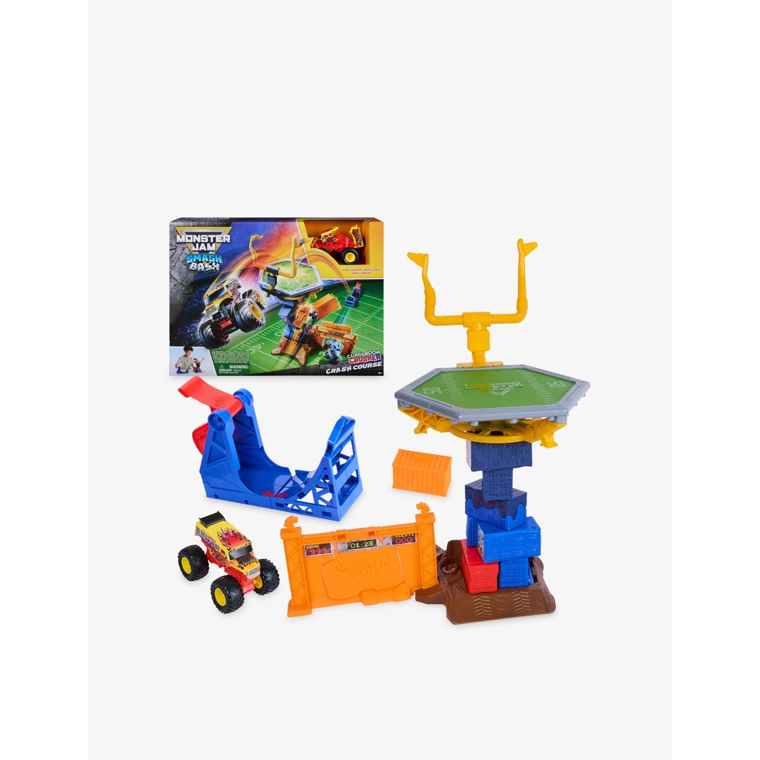 Monster Jam Smash Bash Crash playset 40cm tower with truck (British brand)