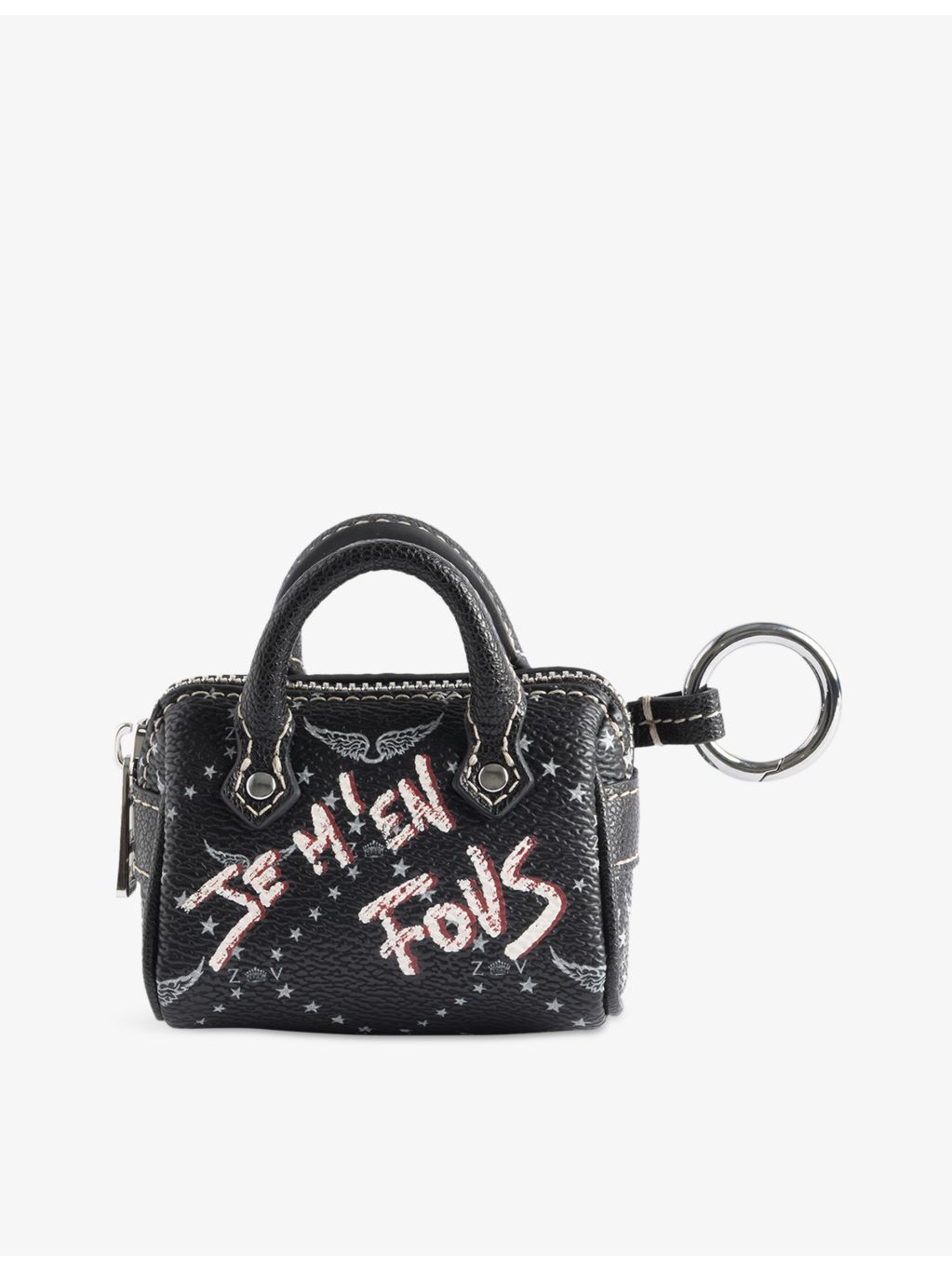 Zadig Voltaire Sunny bag leather keyring, imported from the UK