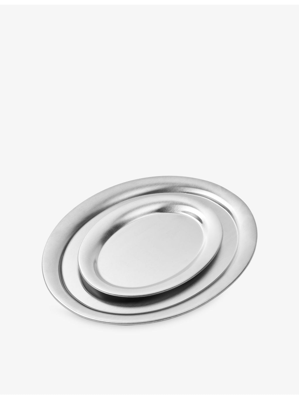 Service stainless steel oval tray set small and large - British product