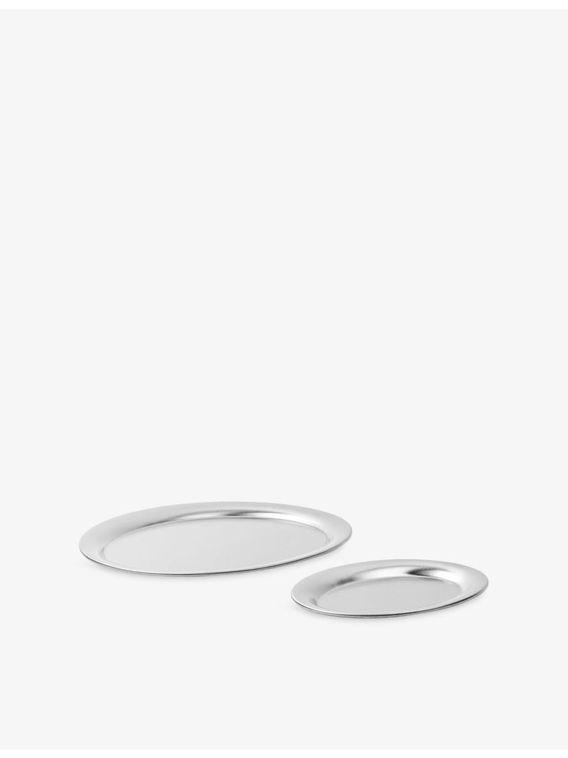 Service stainless steel oval tray set small and large - British product