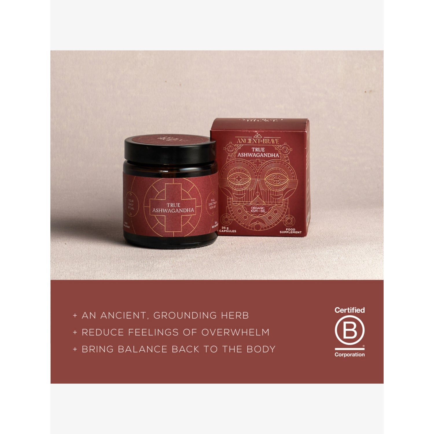 Ancient + Brave True Ashwagandha supplement 60cc 191g (British brand)