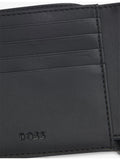 BOSS embossed leather wallet with 8 card slots, imported from the UK