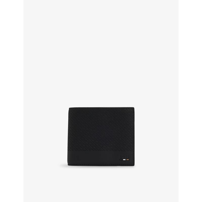 BOSS embossed leather wallet with 8 card slots, imported from the UK