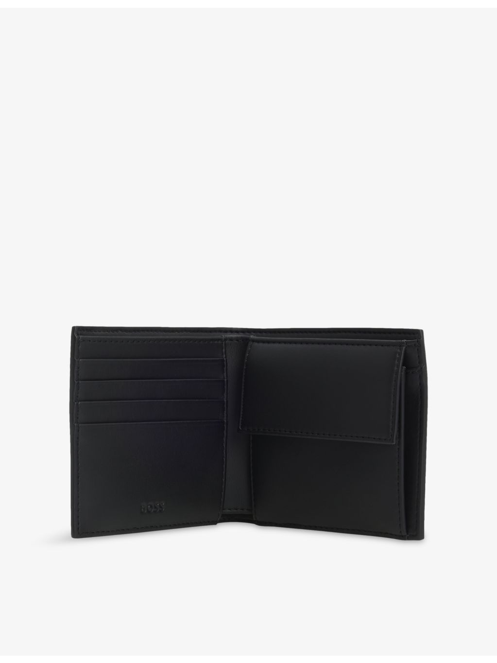 BOSS leather wallet embossed 4-card slot 11cm (British brand)
