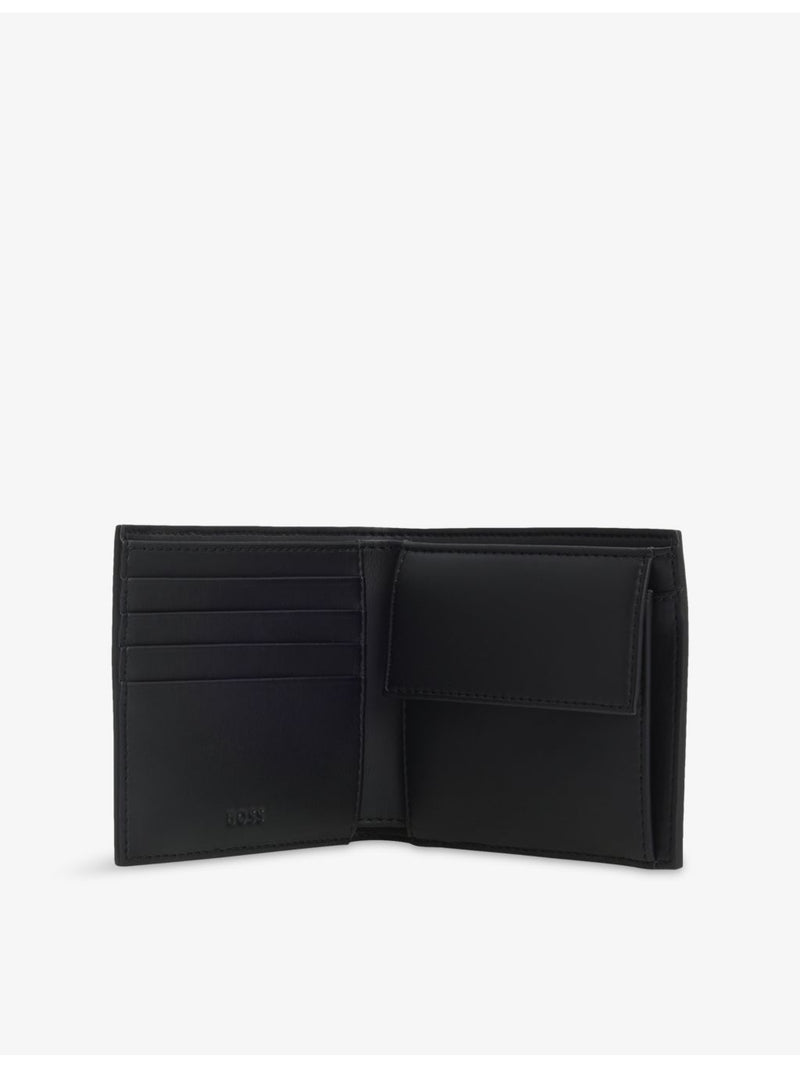 BOSS leather wallet embossed 4-card slot 11cm (British brand)