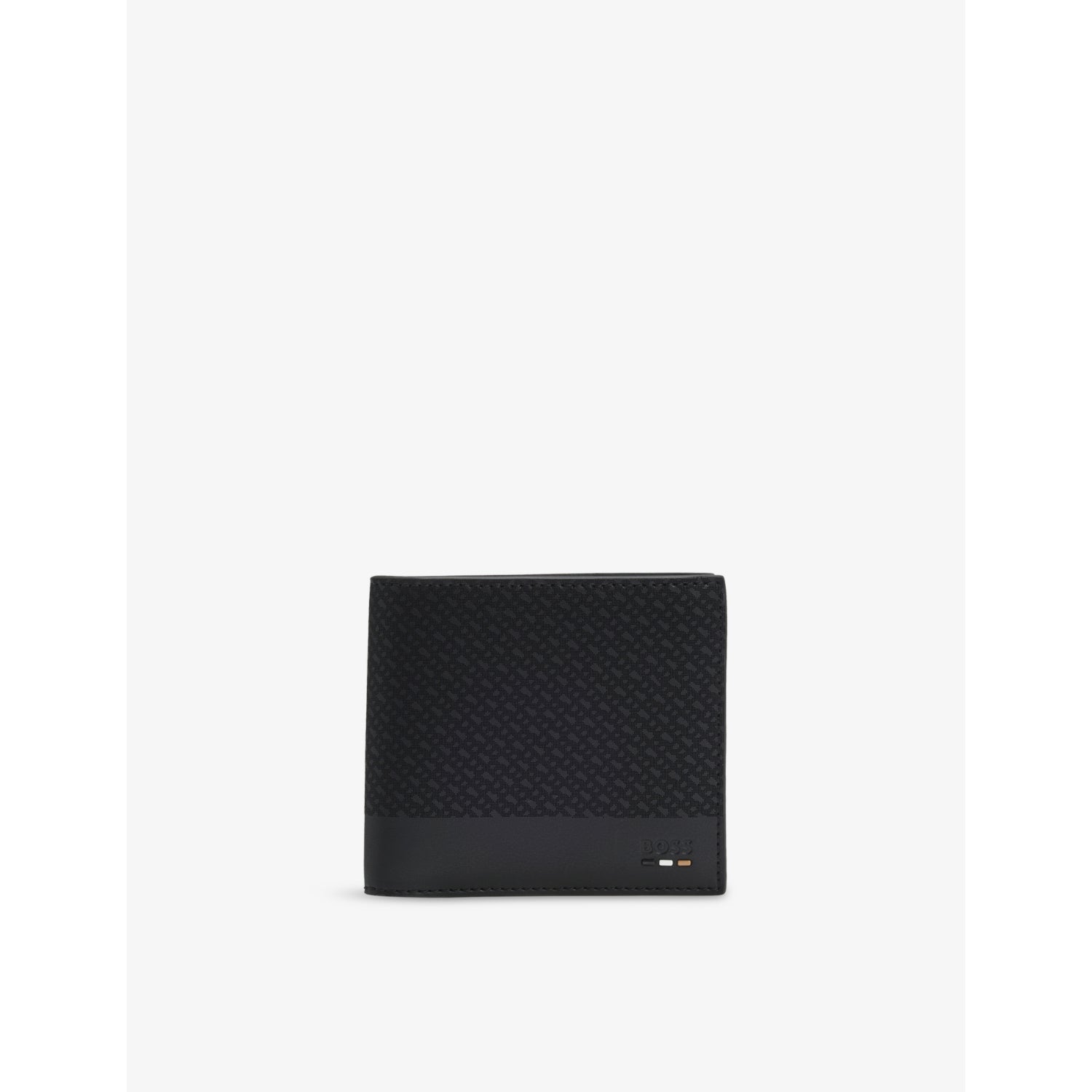 BOSS leather wallet embossed 4-card slot 11cm (British brand)