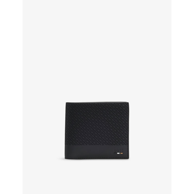 BOSS leather wallet embossed 4-card slot 11cm (British brand)