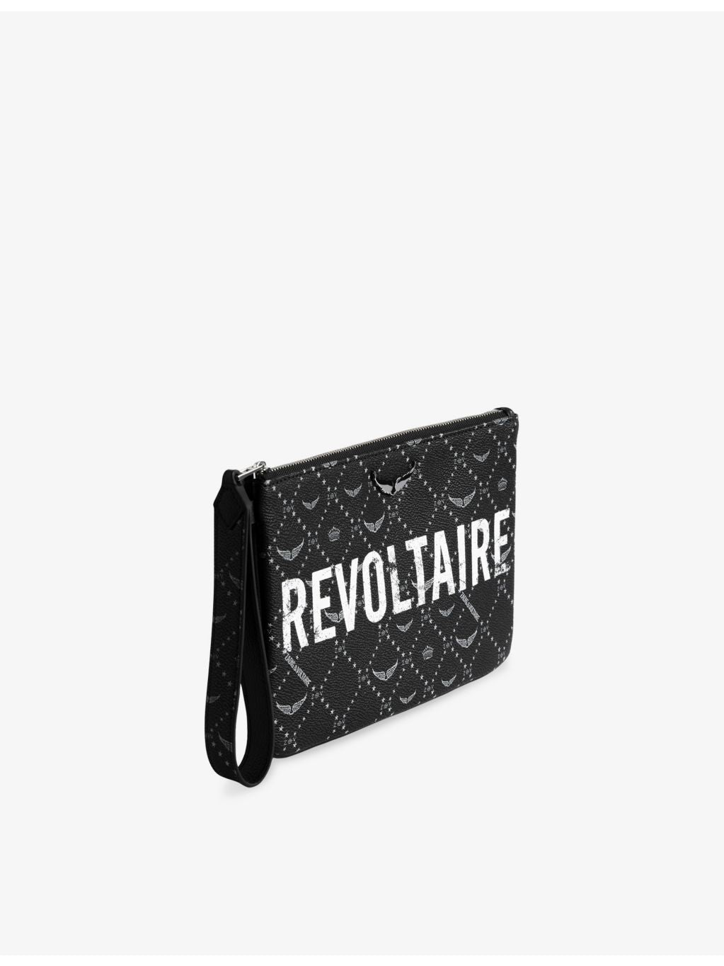 Zadig and Voltaire Revoltaire Z faux-leather wristlet pouch, imported from the UK