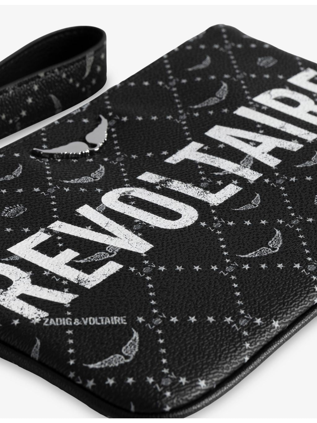 Zadig and Voltaire Revoltaire Z faux-leather wristlet pouch, imported from the UK