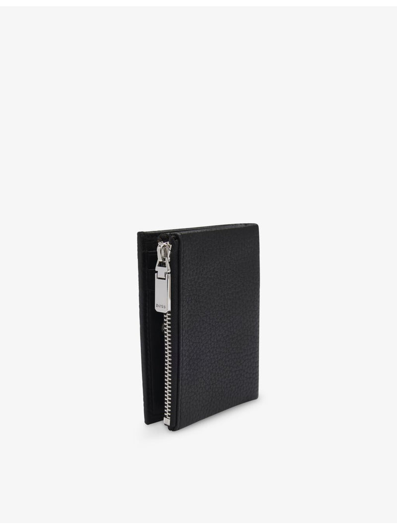 BOSS zipped 6-slot leather wallet, imported from the UK