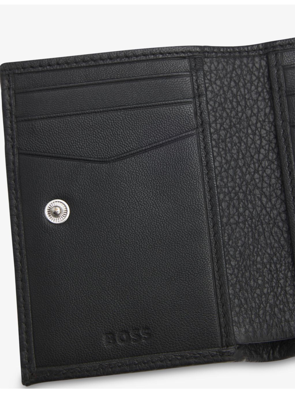 BOSS zipped 6-slot leather wallet, imported from the UK