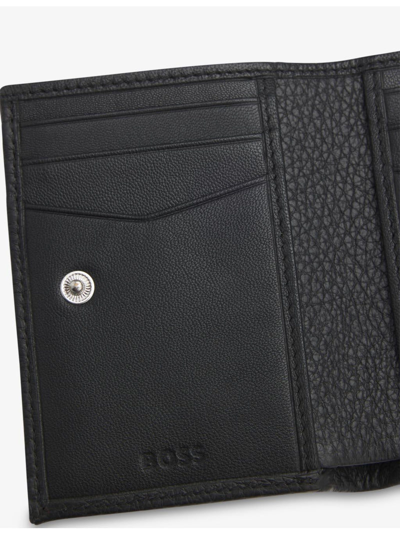 BOSS zipped 6-slot leather wallet, imported from the UK
