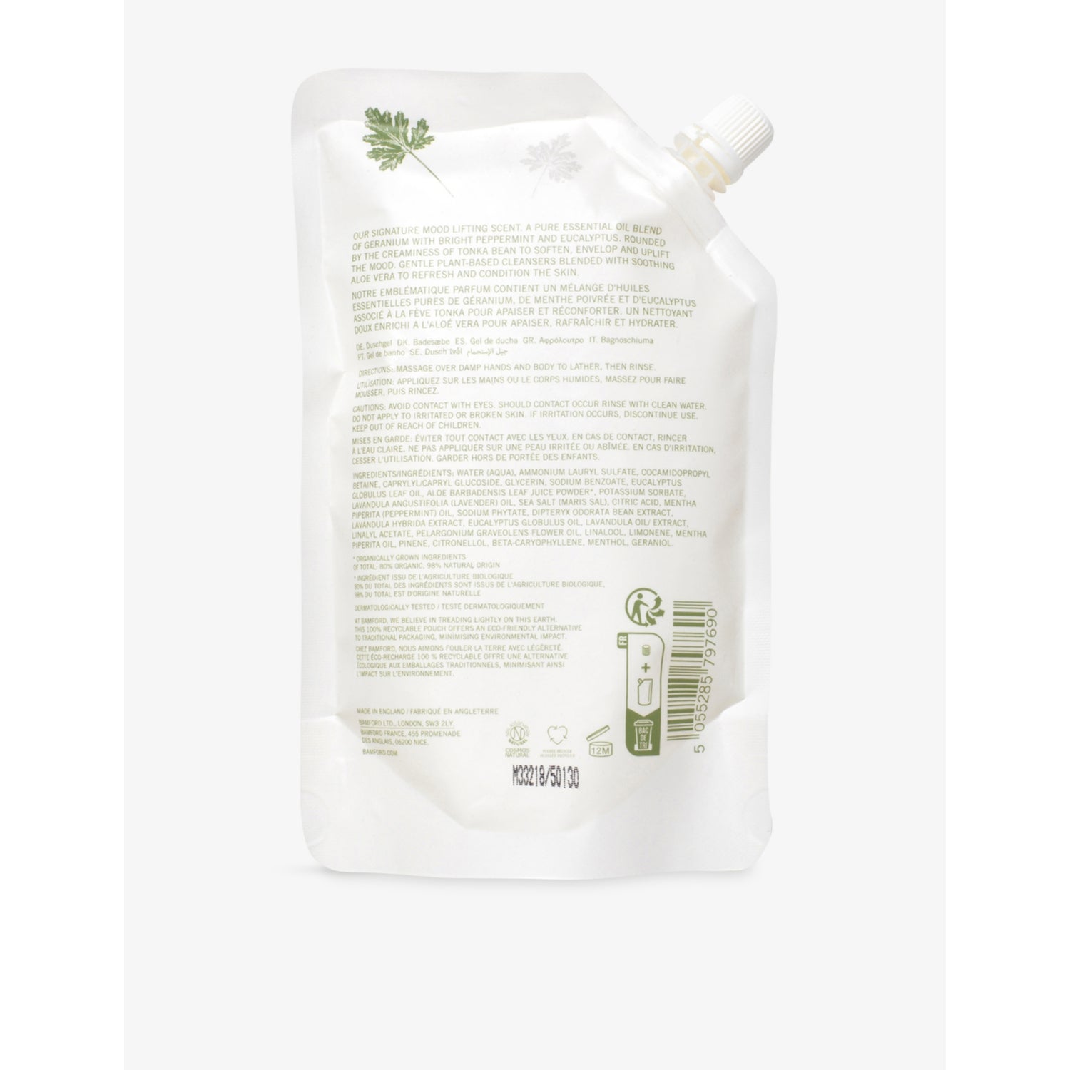 Bamford geranium hand and body wash 500ml, imported from the UK