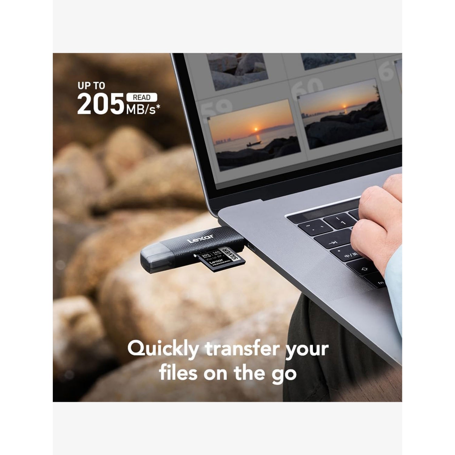 Lexar LRW310 dual-slot SD microSD card reader, UK version