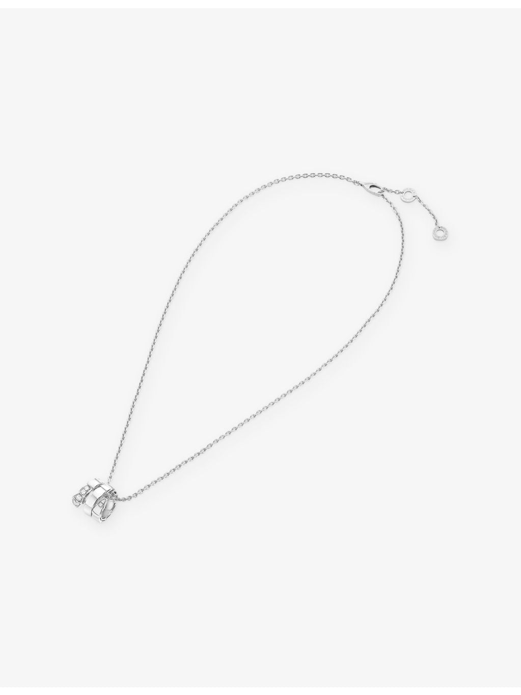 Bvlgari Serpenti Viper pendant necklace 18ct white gold 0.13ct diamond, UK version