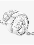 Bvlgari Serpenti Viper pendant necklace 18ct white gold 0.13ct diamond, UK version