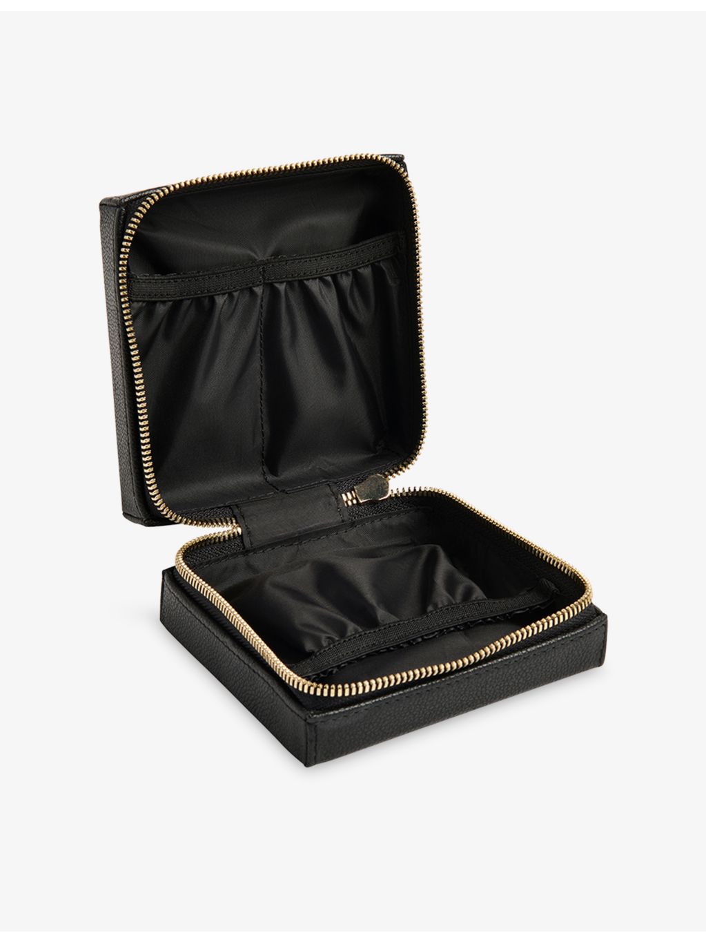 Whistles leather jewellery box, logo-embossed compact size (British brand)