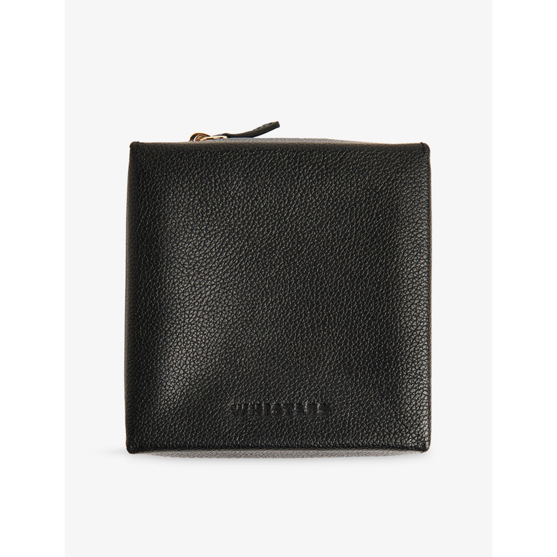 Whistles leather jewellery box, logo-embossed compact size (British brand)
