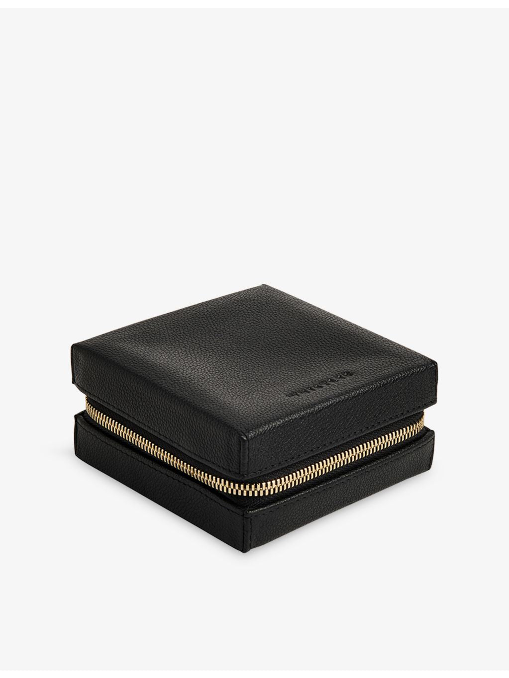 Whistles leather jewellery box, logo-embossed compact size (British brand)