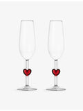 Ichendorf Cuore champagne flutes heart design set of two, UK version