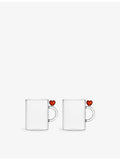 Ichendorf Cuore heart mugs set of two borosilicate glass - British product